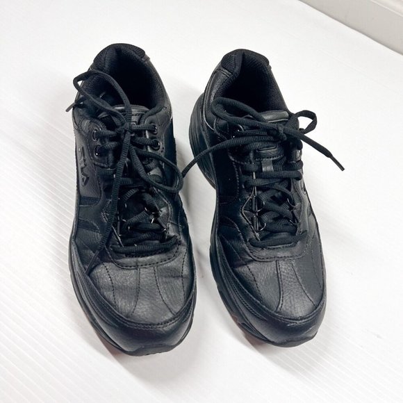 FILA womens Memory Workshift Slip Resistant Shoe Size 9 Black Leather Lace Up - Picture 4 of 12